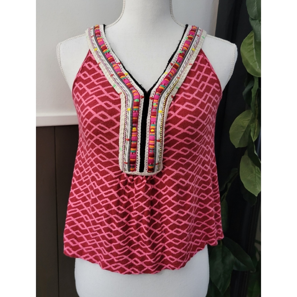 Anthropologie Akemi+Kin Embroided V-Neck Top